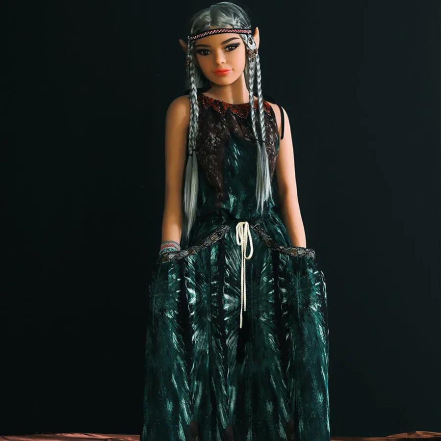 SY Doll - Margorie 5ft1/155cm Ultra Flat Chest Elf Sex Doll With Gray Hair (Customized)